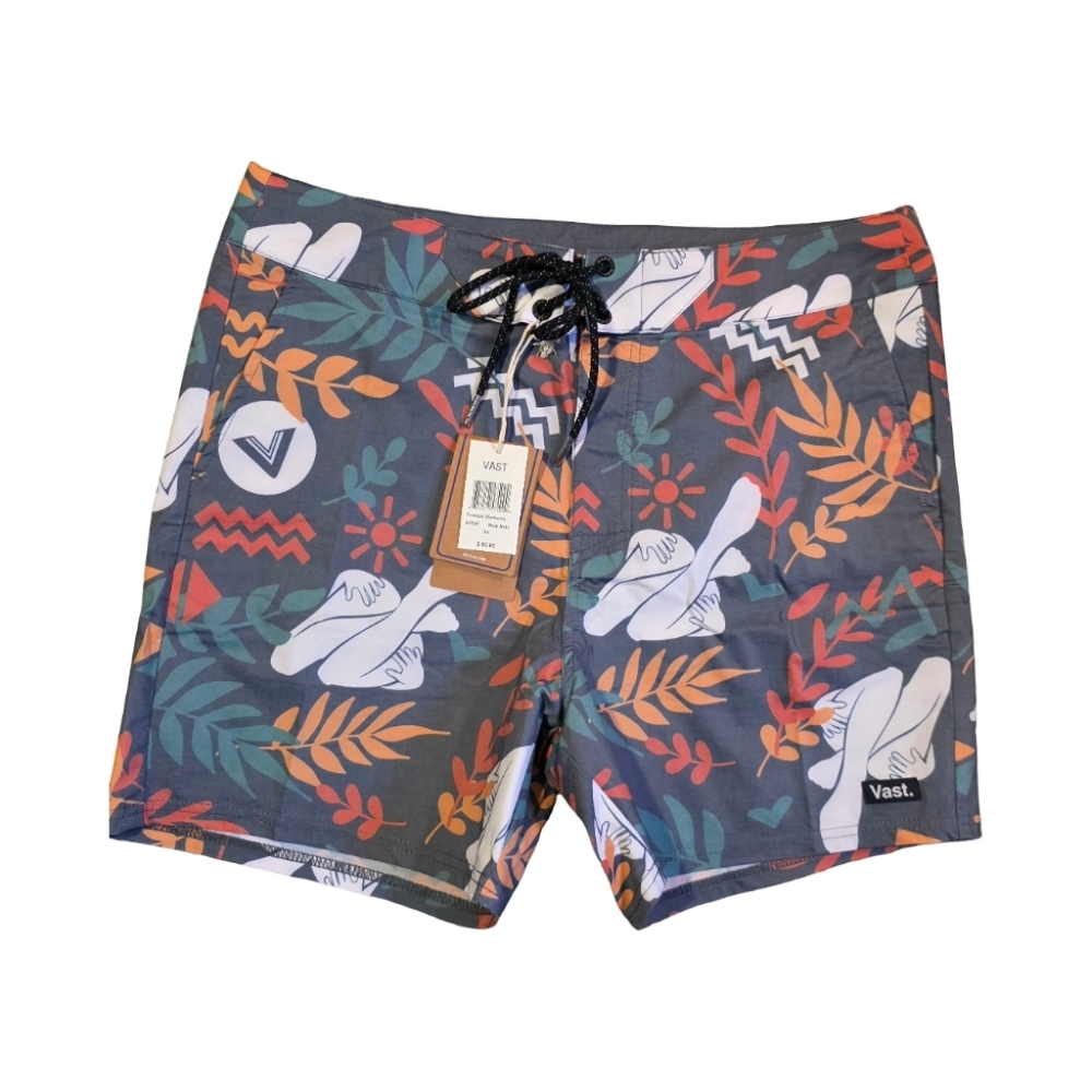 Vast Life Mens Tropical Elements Swim Shorts MSRP $60 Size 34